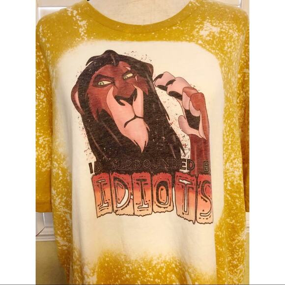 Lion King Disney Bleach Dye Handmade Graphic Tee - Picture 2 of 5